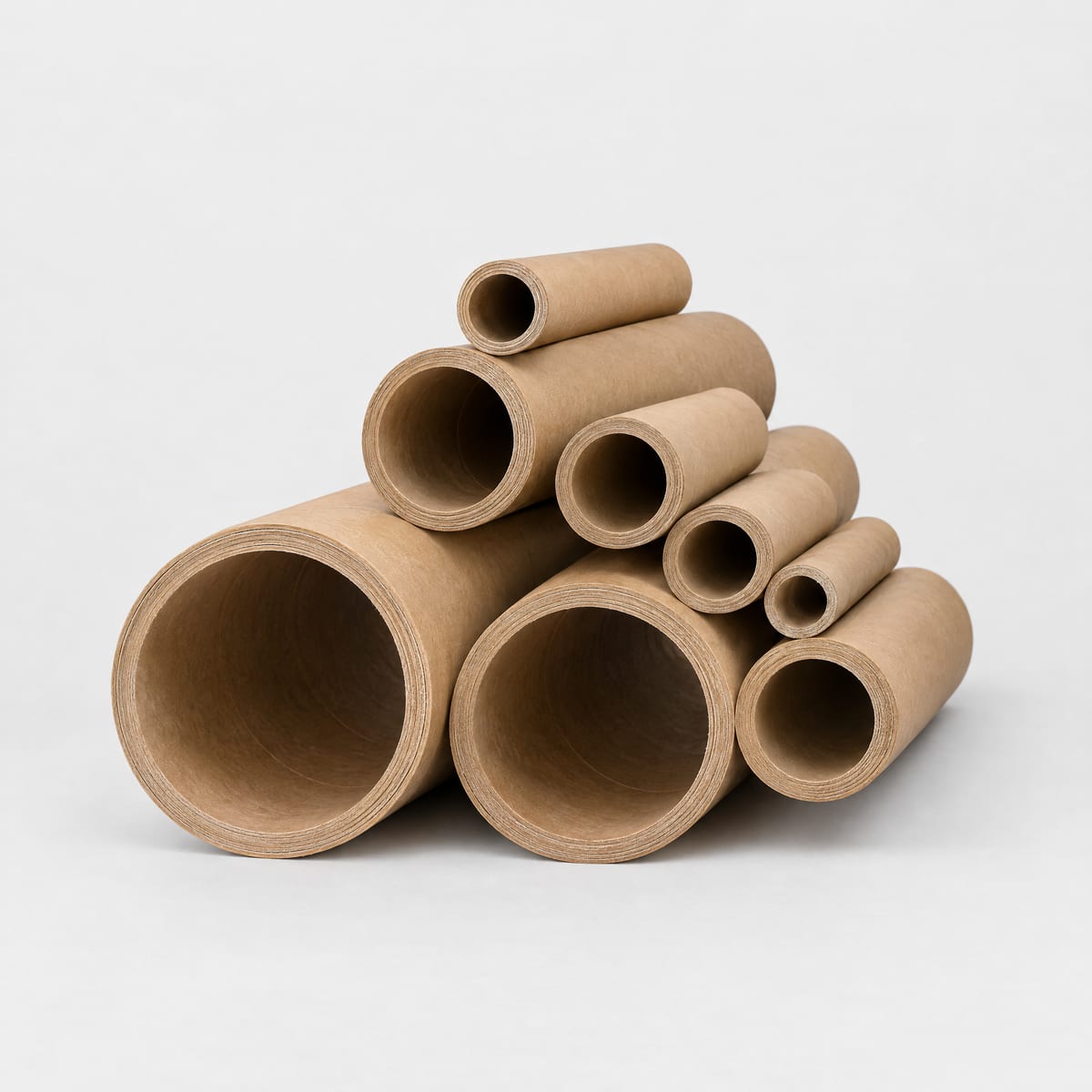 Paper cores in four different diameters